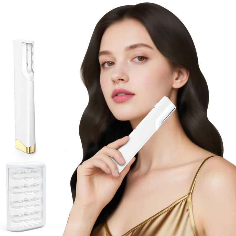 [Australia] - Sonic Dermaplane Razor for Women Face, Three-Speed Rechargeable Dermaplane Razor with 5 Refill Blades, Facial Hair & Peach Fuzz Remover for Women,Sonic Dermaplaning Tool 