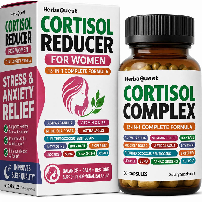 Cortisol Reducer Weight Loss - Stress Supplements for Women | Rhodiola Rosea to Reduce Cortisol, Pills to Lose Weight fast for Women - Made in USA, Non-GMO, 60 Capsules