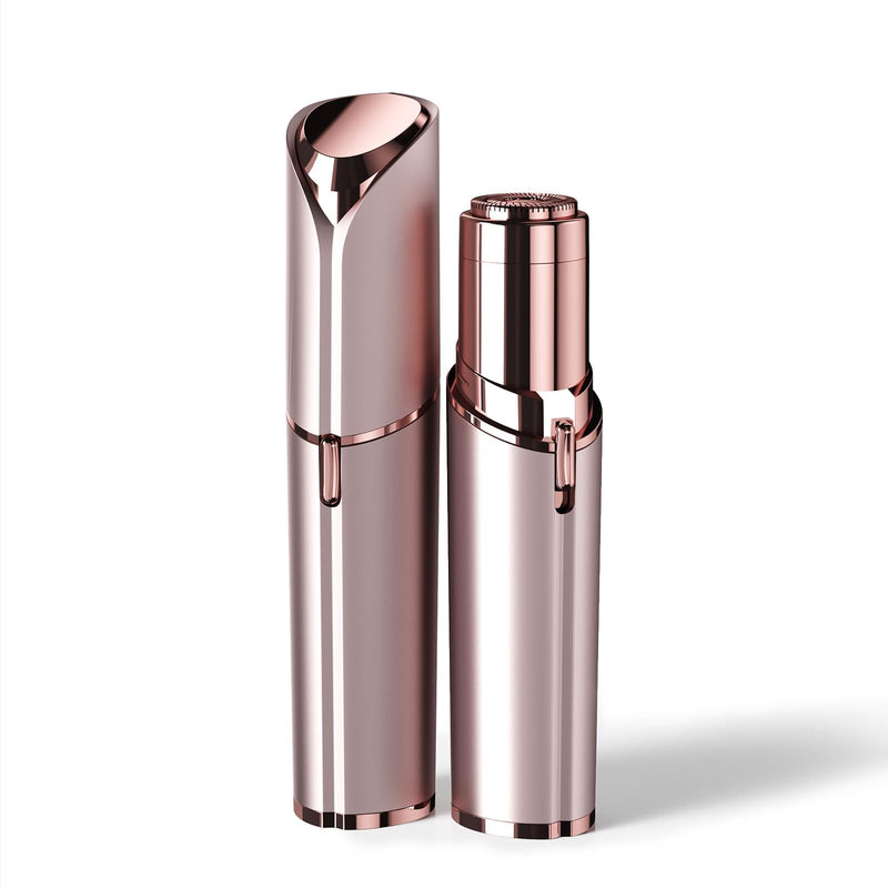 Facial Hair Removal for Women: Electric Face Razor with LED Light - Painless & Instant Results Mini Shaver for Travel Use (Rose Gold) Rose Gold