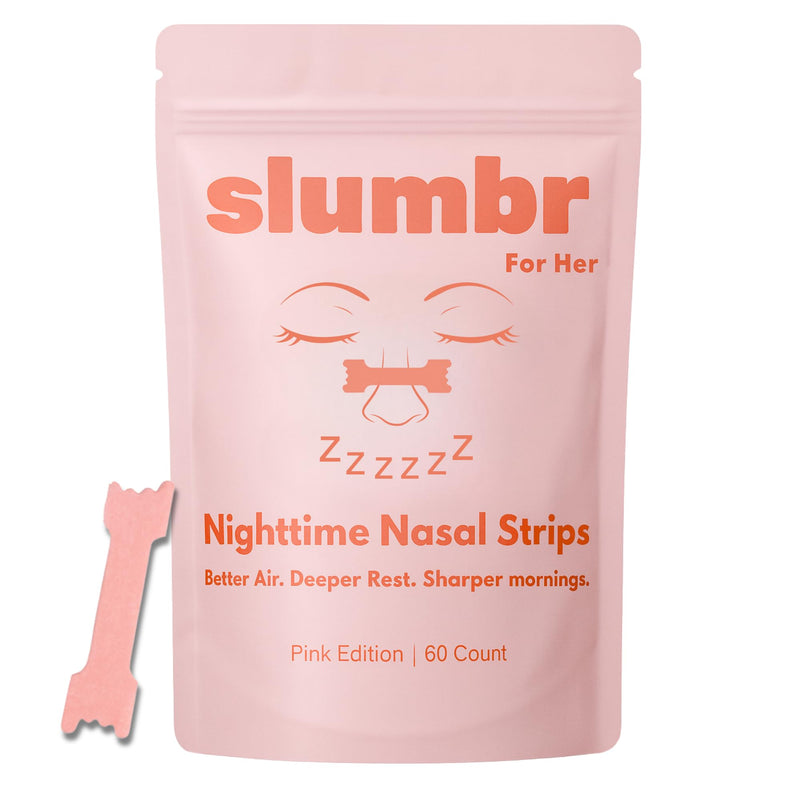 [Australia] - Slumbr Nasal Strips (60 Count) ‚Äì Extra-Strength Grid Adhesive ‚Äì Built for Nighttime Comfort, Clear Breathing & Consistent Sleep Routines (for Her - Pink) For Her (Pink) 