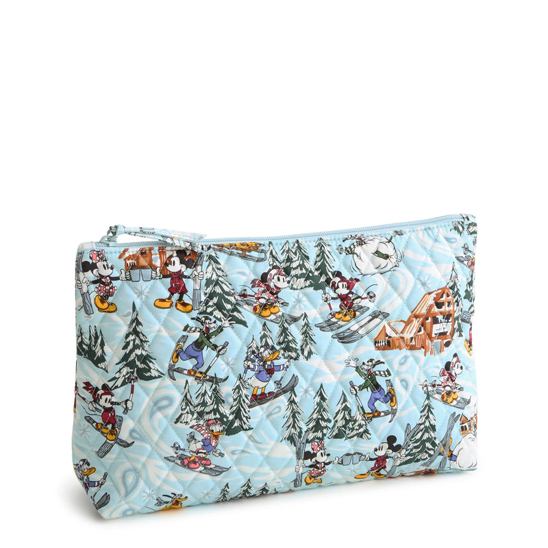 Vera Bradley Women's Disney Premium Cotton Large Pouch, Ski Weekend Mickey and Friends, One Size
