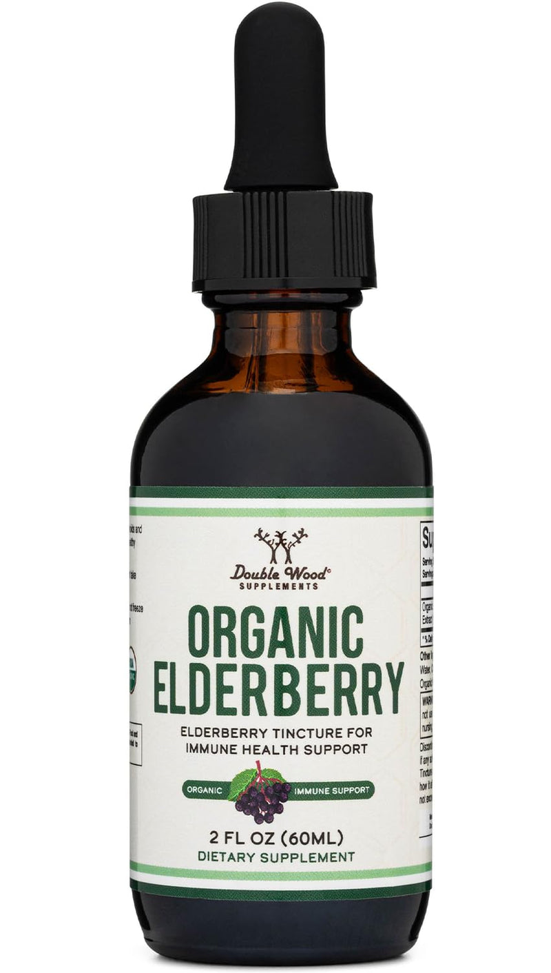 Organic Elderberry Extract 200mg 10:1, Immune Support, 60 Servings | Immune Support Liquid Supplement, European Sambucus Nigra 10:1, Alcohol-Free Glycerite, No Added Sugar, Vegetarian