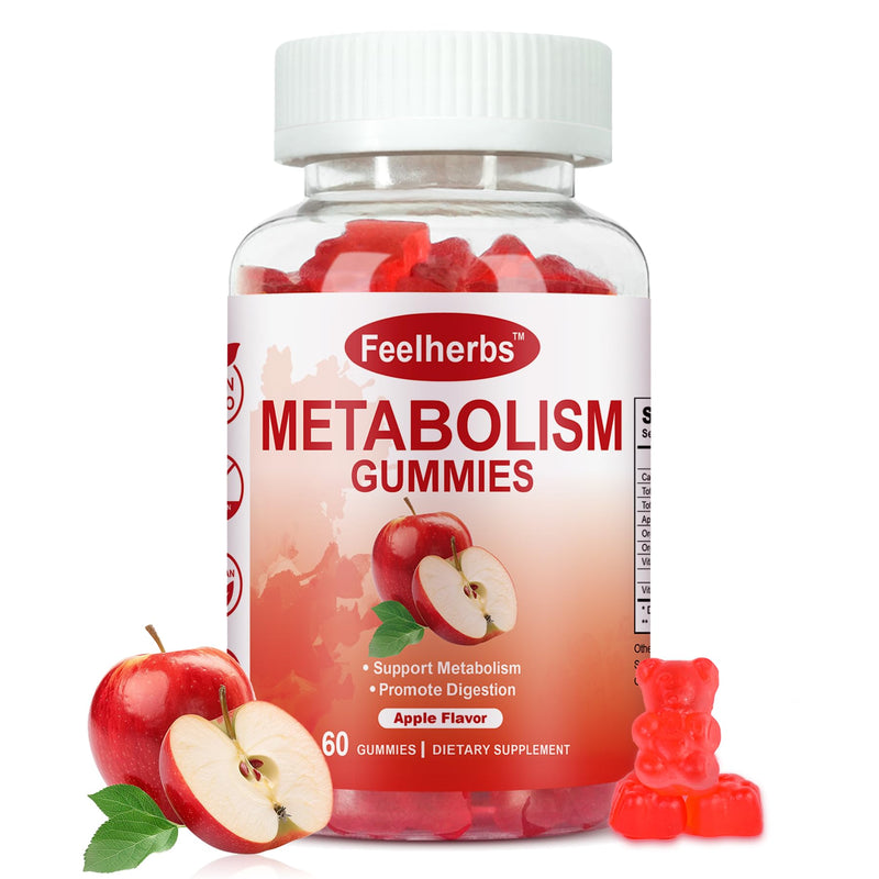 Metabolism Gummies for Women and Men Digestion & Energy, 60 Count Apple Cider Vinegar Gummies with Vitamin B12 & Beet Root, Chewable Keto ACV Vitamin for Metabolism & Detox Cleanse