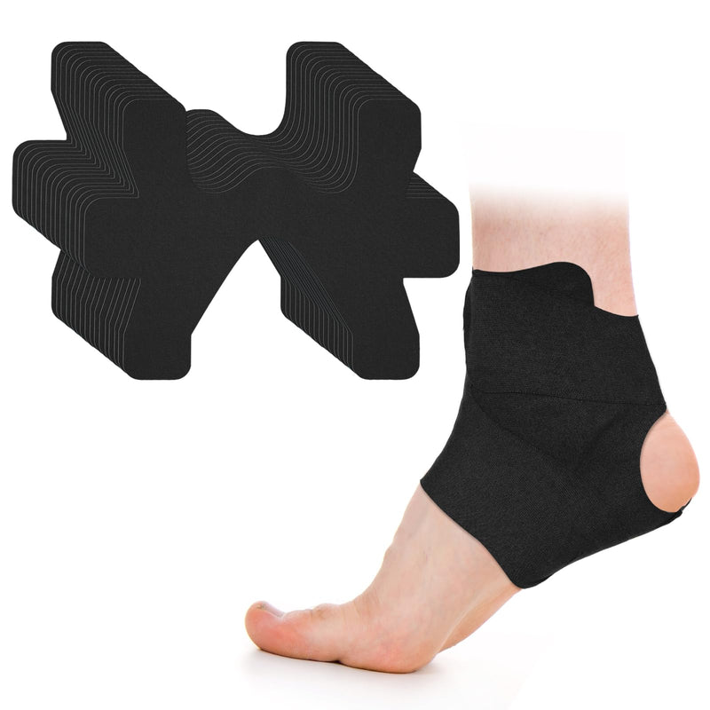 16 Count Kinesiology Tape for Ankle Precut Ankle Tape Athletic for Pain Relief, Waterproof & Elastic, Breathable Tape for Pain Support and Muscle Sports (Black) Black
