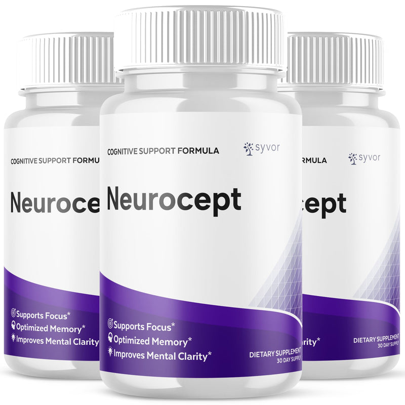 (3 Pack) Neurocept Capsules, Official Neurocept Supplement (180 Capsules)