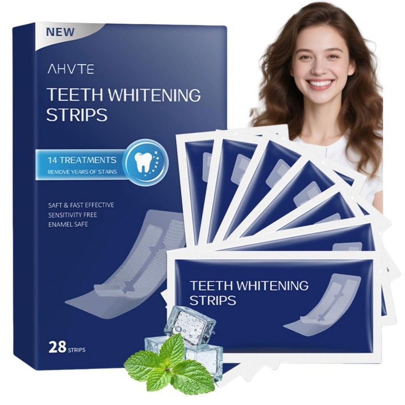 [Australia] - Teeth Whitening Strips 14 Treatments, Gentle Enamel-Friendly Formula for Sensitive Teeth with Non-Slip Dry Tech, for Brighter Smiles After Coffee/Wine, 28 White StripsÔºàMintÔºâ 