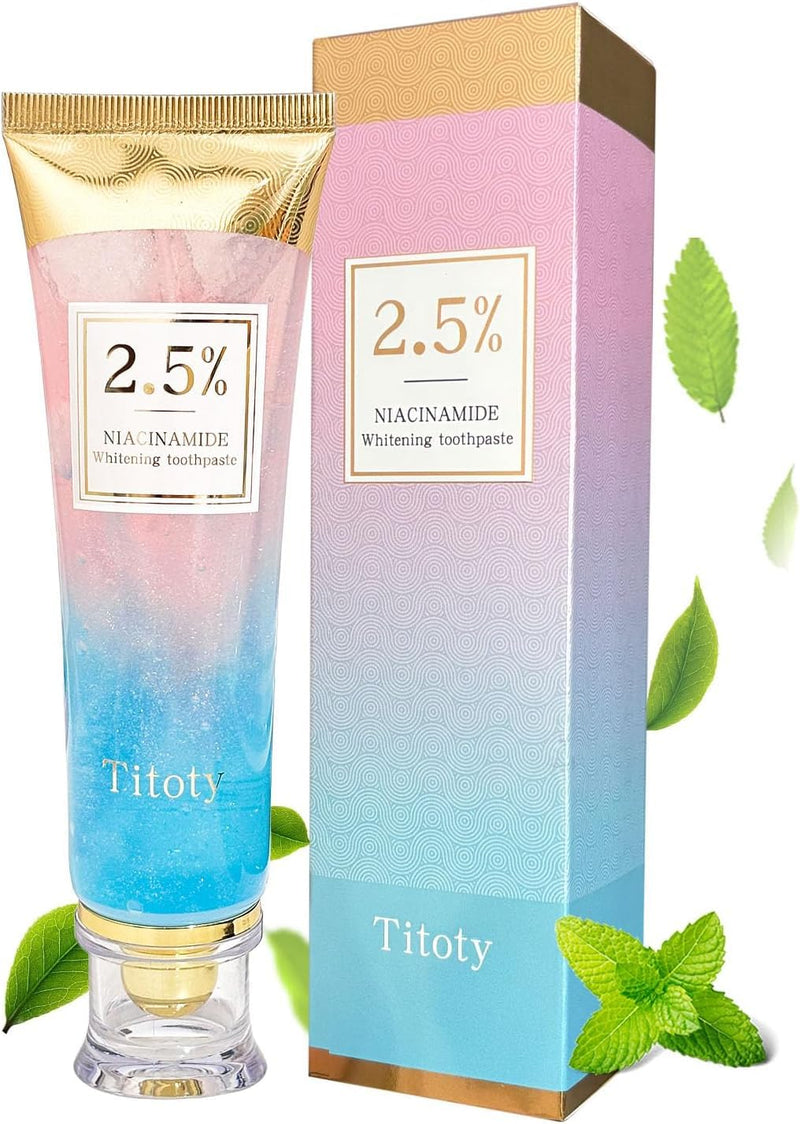 Niacinamide Whitening Toothpaste, 2.5% Niacinamide Intensive Whitening Toothpaste with Natural Gentle Care Deep Stain Removal Clean Mint Flavor, Improves Gum Health, Fresh Breath (1.0) 1