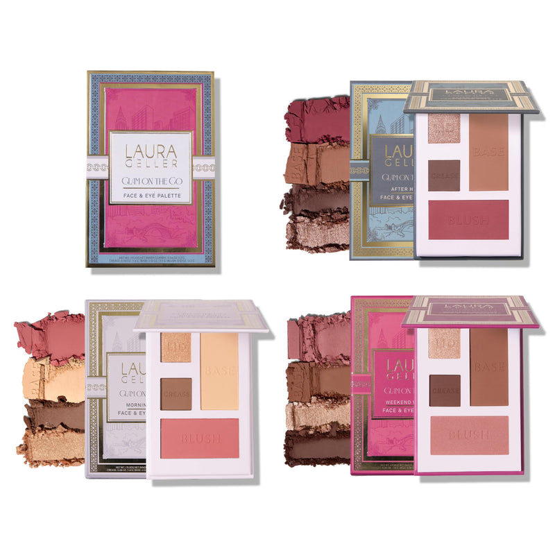 [Australia] - LAURA GELLER NEW YORK Glam On the Go Eyeshadow & Blush Palettes - Each Set Includes Three Palettes - Ready for Gifting - Easy to Use Makeup for Mature Skin 