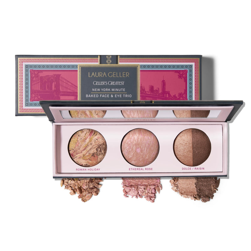 [Australia] - LAURA GELLER NEW YORK Geller's Greatest New York Minute Face & Eye Palette - Includes Blush, Bronzer and Eyeshadow Duo - Travel-Friendly Makeup Compact for Mature Skin 