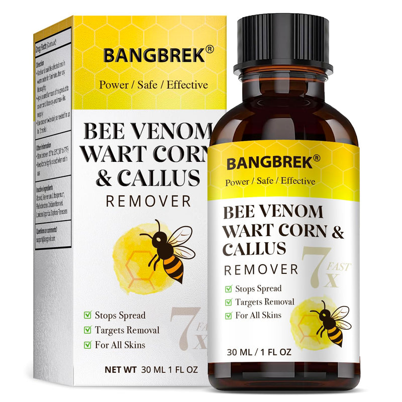 [Australia] - Bee Venom Wart Remover: 7x Fast Acting Wart Remover Freeze Off for Plantar Common Flat Wart Corn Callus Removers for Toes Feet - Maximum Strength Salicylic Acid Wart Corn Callus Removers (1 Fl Oz) 1 Fl Oz (Pack of 1) 