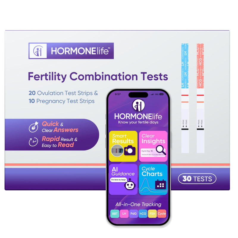 HORMONElife Ovulation Test Strips and Pregnancy Test Strips Combo Kit | Complete Fertility Tracking Kit For Cycle Monitoring, Early Detection 10hCG + 20LH