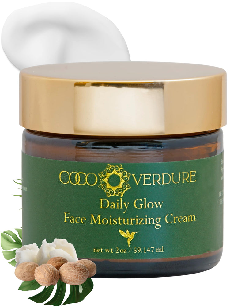 Daily Glow Face Moisturizing Cream - Ultra Hydrating Facial Moisturizer with Vitamin E, Jojoba Oil & African Shea Butter. Lightweight, Nutrient Rich Formula for Dry, Sensitive Skin. 2oz