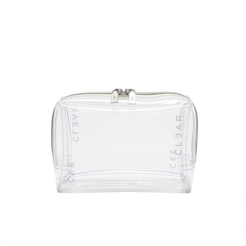 Makeup Bag (Small) - Clear Cosmetic Bag for Travel - TSA Approved Transparent Toiletry Organizer Pouch for Liquids, Make Up, & Essentials - See Through Case with Zipper for Carry On