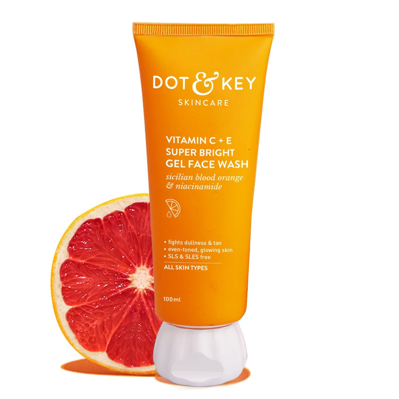 Dott and Keey Vitamin C + E Super Bright Gel Face Wash for Glowing Skin, All Skin Types, Triple Vitamin C Formula, 100 ml