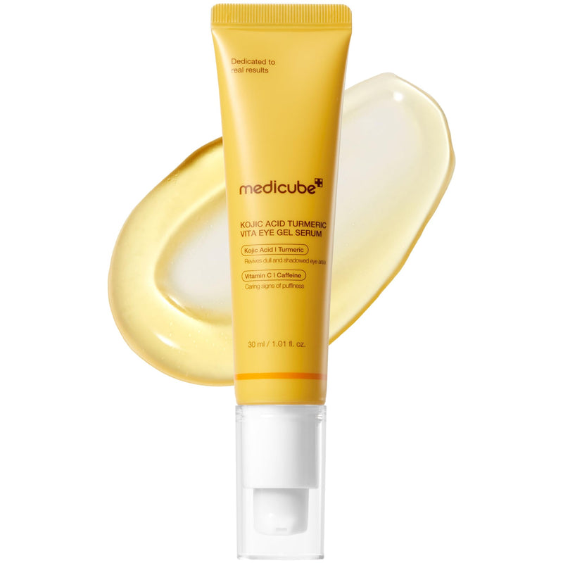 medicube Eye Serum with Kojic Acid Turmeric for All-Day Brightening | Refreshing Eye Gel Serum with Vitamin C, Retinol & Caffeine - Hydrating & Cooling Formula, Korean Skincare, 1.01 fl.oz 1.01 Fl Oz (Pack of 1)