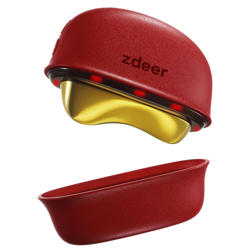 Electric Gua Sha Facial Tool, Heated Brass Face & Neck Massager with LED Red Light Therapy & Soothing Vibration, Smart Dual-Mode Design Beauty Skincare Device for Sculpting, Lifting & Relaxation