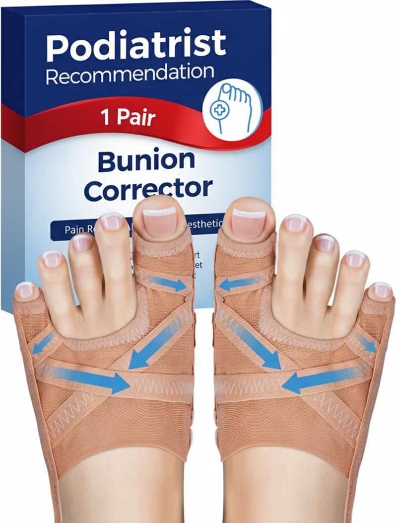 [Australia] - Bunion Corrector, Breathable Big Toe Straightener for Women and Men, Treatmedy Bunion Fix and Relief(1 Pair) Large 