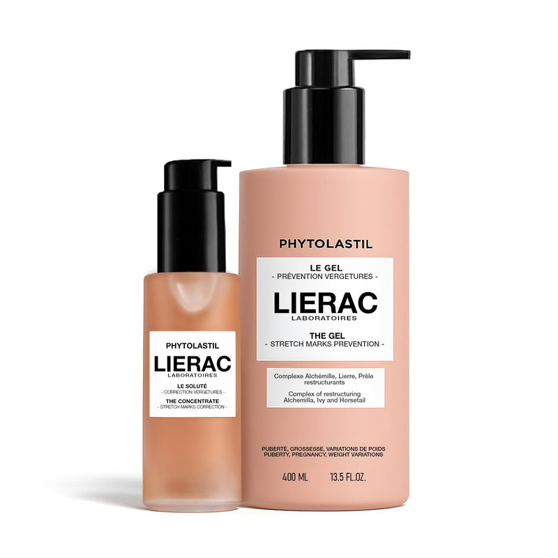 [Australia] - Lierac Phytolastil Stretch Mark Removal Concentrate & Stretch Mark Prevention Cream Gel Pack - Hydrates And Soothes Skin, Firms And Reduces Stretch Marks On Belly, Bust, Hips, Buttocks & Thighs 