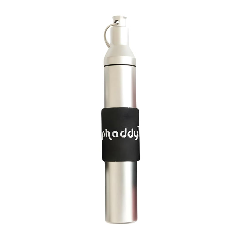 phaddy™ Keychain Container + Compression Band — Store Inside, Secure Outside | Holds Cash, Vitamins & Small Essentials (Silver, King Size) Silver