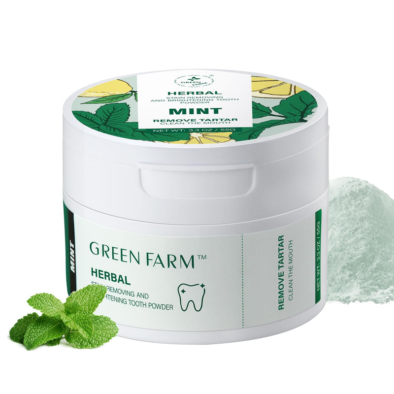 Mint Plaque Defense Tooth Powder with Xylitol | Enamel Safe Teeth Whitening Powder for Sensitive Gums, Natural Herbal Formula with Calcium & Vitamins, 1PC
