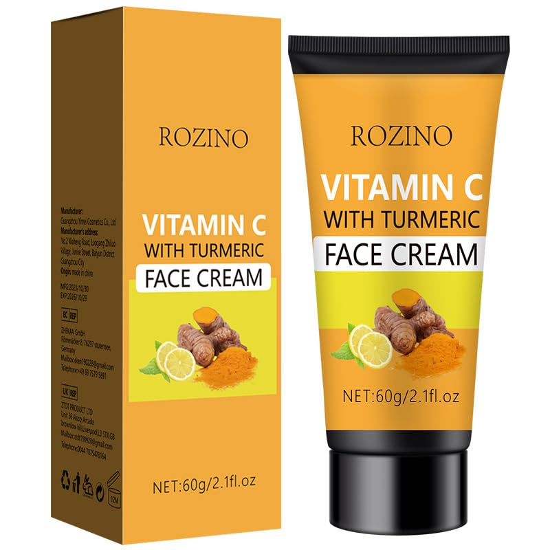 Turmeric Vitamin C Face Cream, Anti-Aging Cream, Firming Skin,Natural Turmeric Skin Brightening Lotion for Face & Body, Vitamin C Cream Deeply Hydration（2.1Fl.oz）