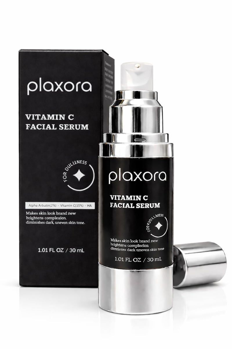 Vitamin C Brightening Serum – Anti Aging Face Serum with 15% 3-O-Ethyl Ascorbic Acid + 2% Arbutin + Peptide Complex & HA, 30 mL / 1.01 fl oz