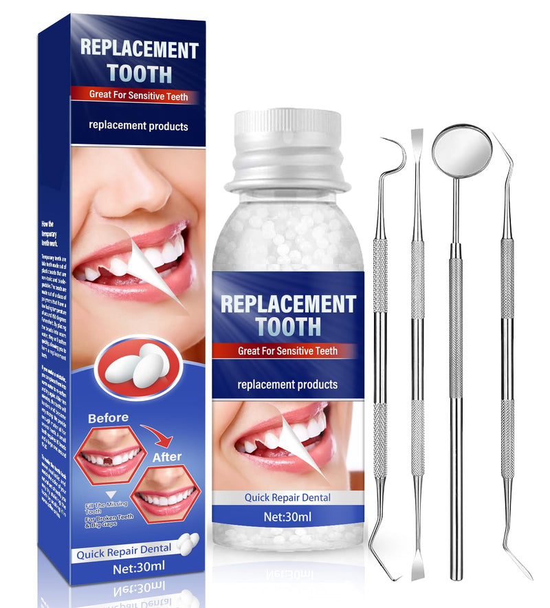[Australia] - Tooth Repair Kit, Moldable Tooth Filling Repair Kit at Home, Make You Smile Confident Again, with 4 Dental Tools & 30 ml 