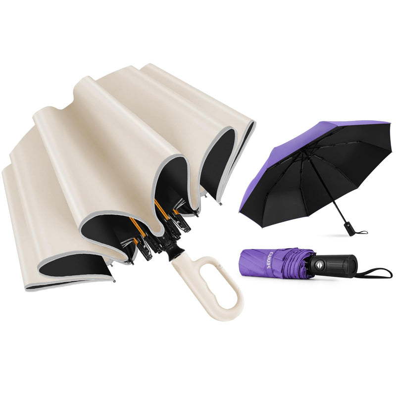 Seniny Umbrella with Carabiner Handle & Compact Travel Umbrella