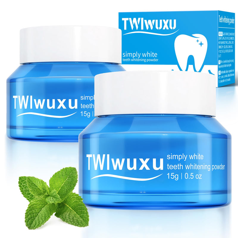 [Australia] - 2 PCS Teeth Whitening Powder, Fast Stain Removal, Dentist-Recommended for Sensitive Tooth, Enamel Safety, Effectively Removes Coffee, Wine, and Tobacco Stains, Mint Fresh Breath 2 PCS 