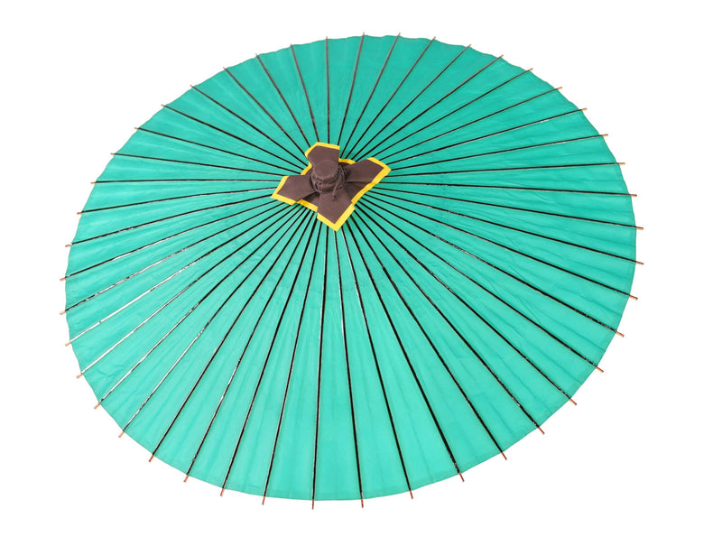 Asian Home Rainproof Handmade Japanese Oiled Paper Umbrella Parasol 41.7inch Pale Green
