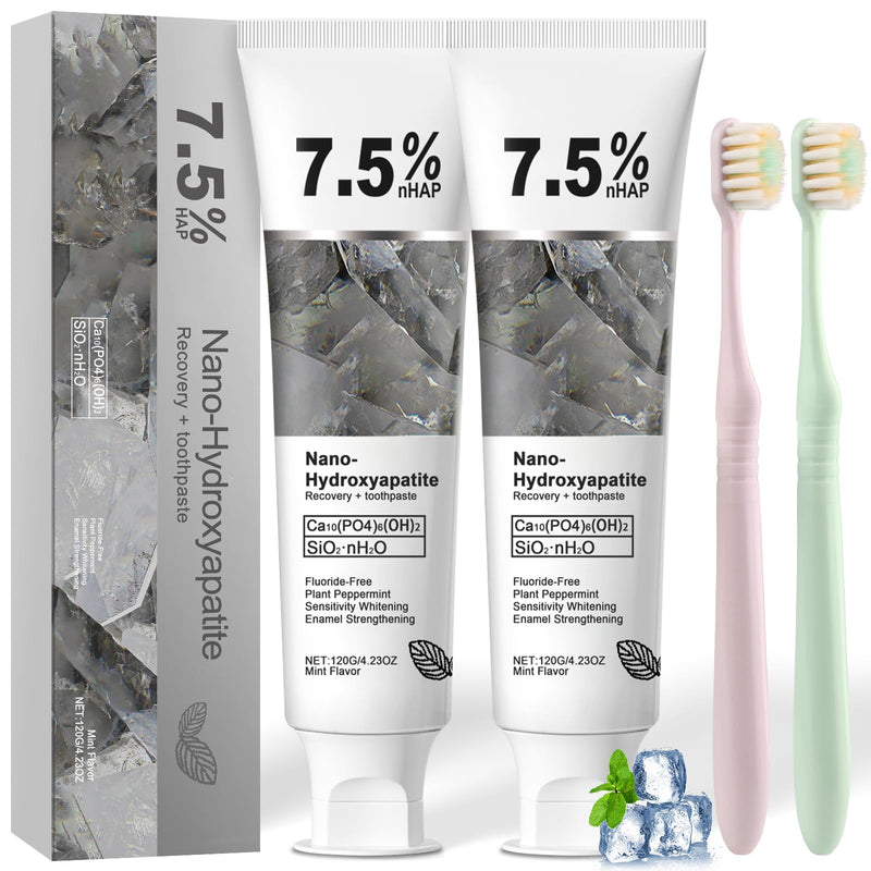 [Australia] - 2PCS Nano Hydroxyapatite Toothpaste for Advanced Enamel Protection and Tooth Strengthening, Gentle and Effective Formula, Gentle Mint, Fresh Breath, Reduce Tooth Sensitivity 2 