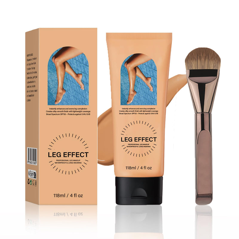 [Australia] - Leg Makeup Waterproof with Brush, No Transfer Body Makeup for Legs Full Coverage Waterproof Concealer, Scar & Tattoo Cover Up for All Skin Tones, Long Lasting Makeup (#02) #02 