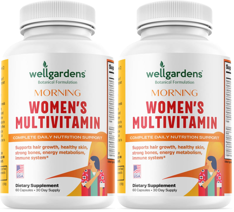 100% Pure Womens Multivitamin for Hair Growth + Complete Vitamins for Women – Biotin, Zinc, Antioxidants – Supports Skin, Energy, Immune Health – Made in USA – 60 Capsules (Pack of 2) 60 Count (Pack of 2)