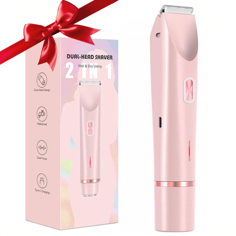 [Australia] - 2026 New Bikini Trimmer for Women,Dermave Bikini Shaver,2-in-1 Electric Razors for Women(Pink) Pink 