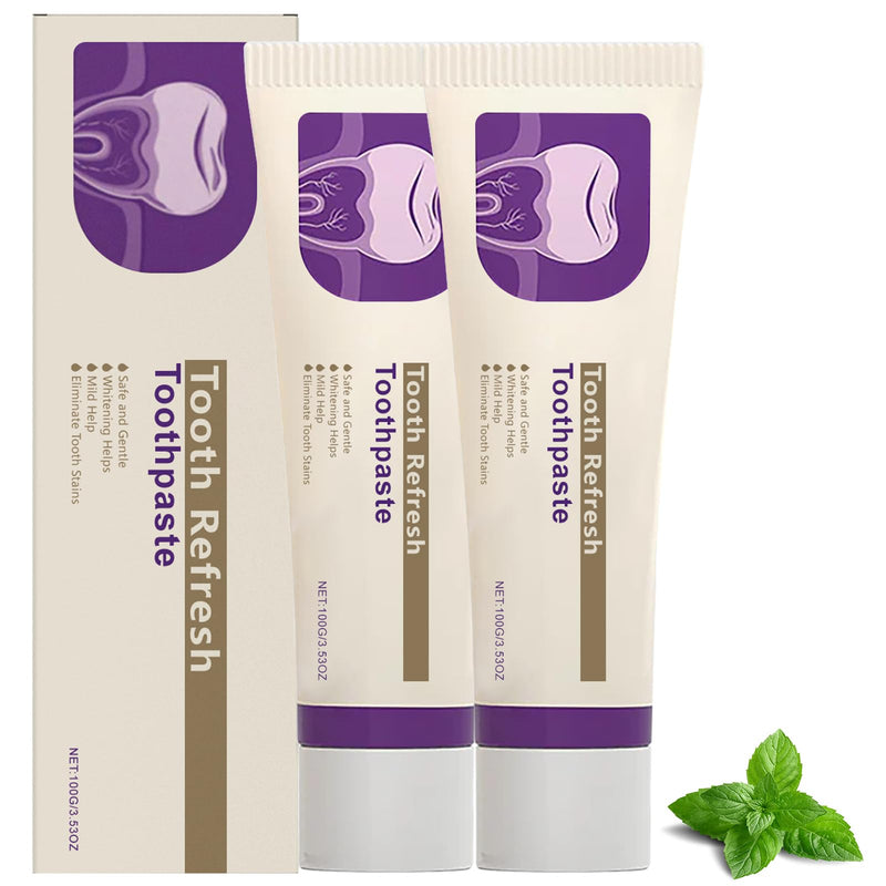 [Australia] - Tooth Refresh Toothpaste, Fresh Breath Toothpaste, Natural Oral Care & Enamel Repair, Helps Remove Coffee, Tea & Wine Stain(2PCS) 