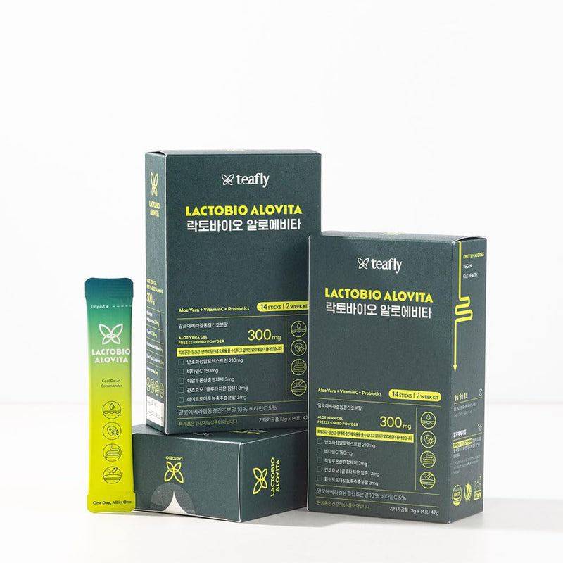 LACTOBIO ALOVITA Tea Yuzu 1 Count Bottle, Vitamin C, Aloe, White Tomato, Zero Sugar, Vegan, Halal, East Asia Origin, Valentines Day Gifts for Her Him Wife