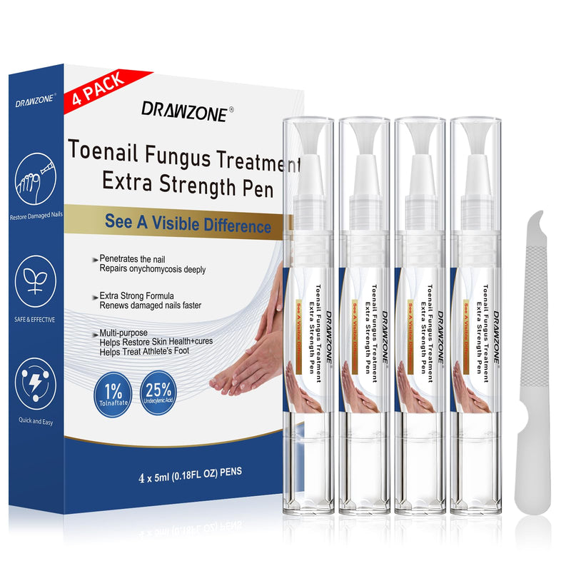 Toenail Fungi Treatment Extra Strength - Fungi Nail Pen, 25% Undecylenic Acid, Ingrown toenail treatment, Fungus nail treatment, yellow toenail, Damaged Nails foot fungus treatment extra strength 0.17 Fl Oz (Pack of 4) 4pcs