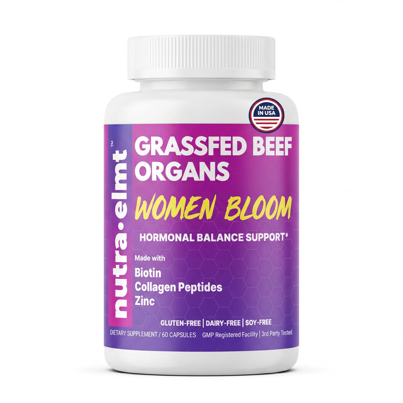 Beef Organ Supplement for Women – NZ Grass Fed | Biotin Collagen Zinc | Women’s 5-organ blend with Uterus & Ovary + Beauty Trio: Biotin, Collagen & Zinc. NZ Grass-Fed. Made in USA. 2 caps daily.