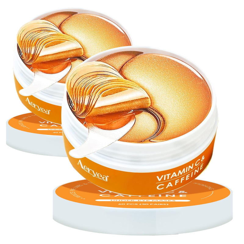 Vitamin C & Caffeine Under Eye Patches for Men & Women 60 Pairs | Eye Masks for Dark Circles, Fine Lines and Puffiness, with Niacinamide Hydra-Gel Collagen, Skincare for Face - 2 PACK 120 Count (Pack of 2)