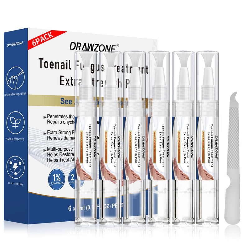Toenail Fungi Treatment Extra Strength - Fungi Nail Pen, 25% Undecylenic Acid, Ingrown toenail treatment, Fungus nail treatment, yellow toenail, Damaged Nails foot fungus treatment extra strength 0.18 Fl Oz (Pack of 6) 6pcs