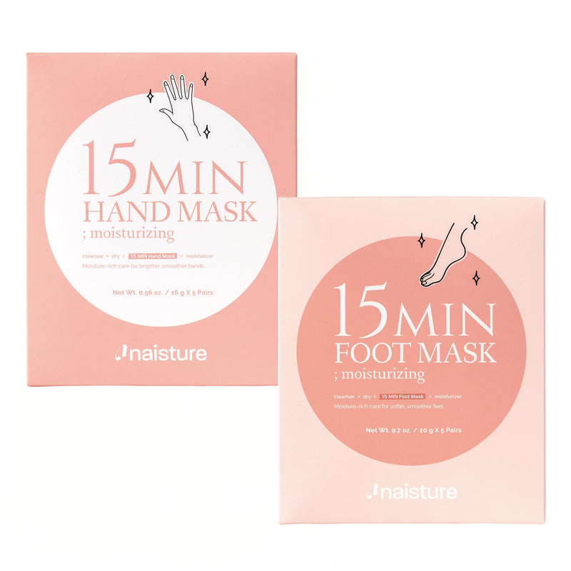 [Australia] - 15 Min Hand and Foot Mask (10pc): Hydrating Korean Spa Kit Essentials for Moisturized Hands and Feet 