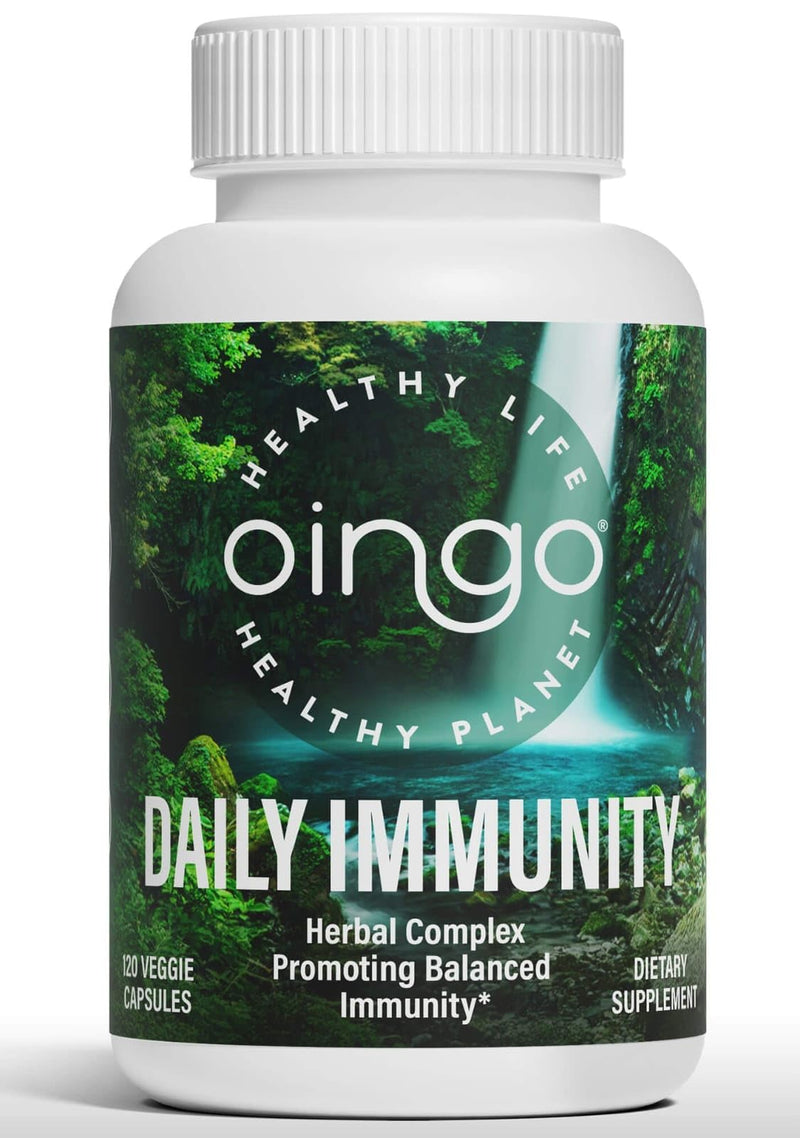 Daily Immunity Supplement — Immune Support Supplement with Vitamin C, Zinc Chelate, Quercetin, Bilberry Extract, Oregano Leaf, Organic Reishi Mushroom Extract, Vegan Gluten Free, 120 Capsules