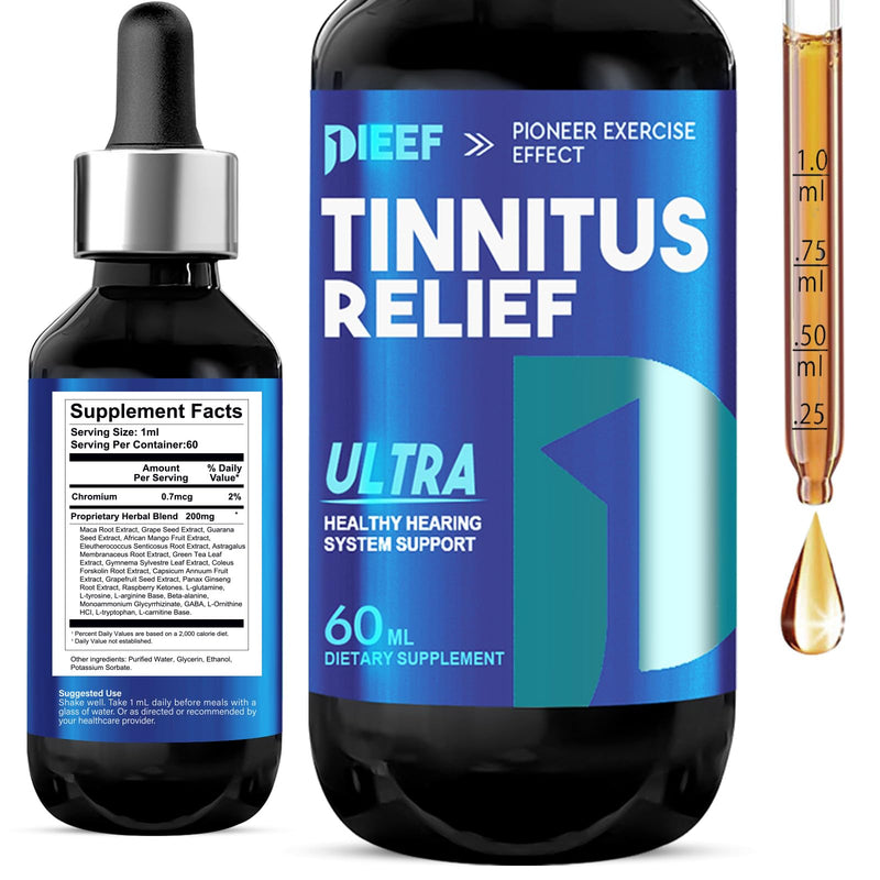 [Australia] - Tinnitus Relief for Ringing Ears, Effective Tinnitus Relief Drops, Natural Herbal Tinnitus Supplement Reduce Ear Clicking Buzzing, Improving Hearing for Men and Women, 60ML/2Fl Oz 