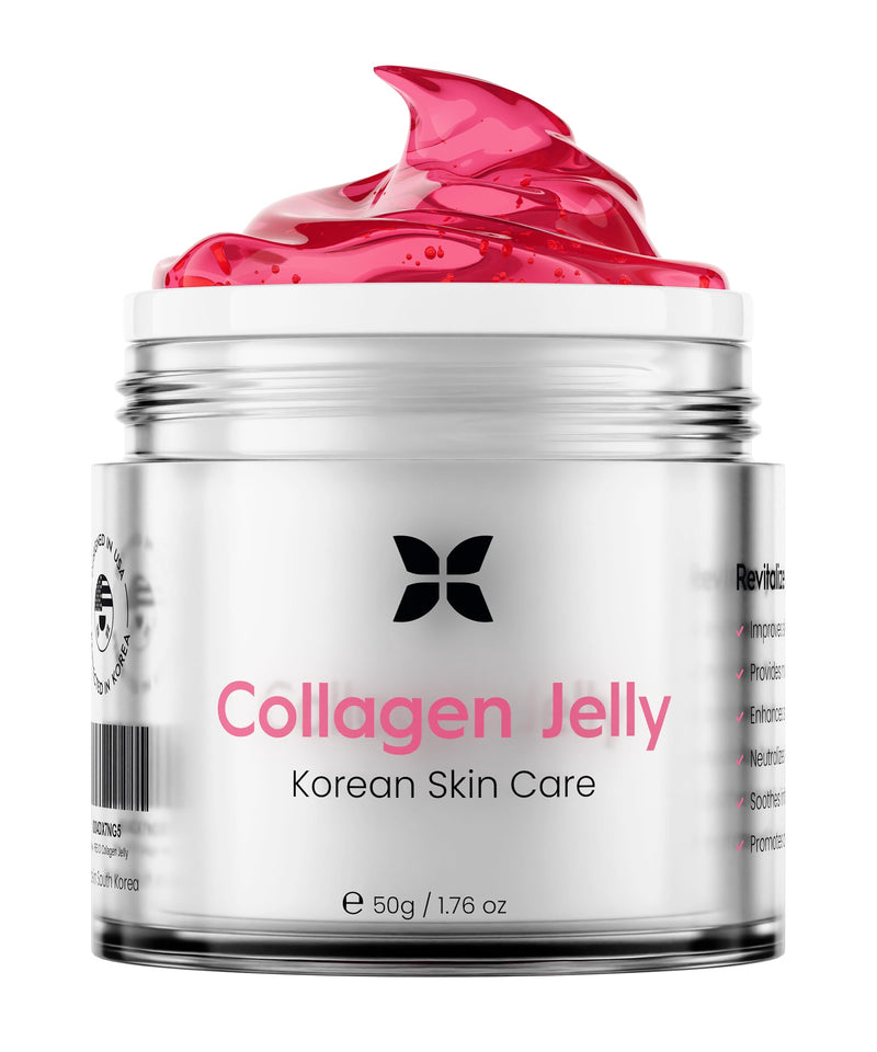 REVO Collagen Jelly – Korean Anti-Aging Plumping Formula with Hydrolyzed Collagen, Niacinamide, Hyaluronic Acid & Vitamin C – Skincare for Glass Glow Skin, Wrinkle Repair & Even Tone (1.76 Fl Oz) 1.76 Fl Oz
