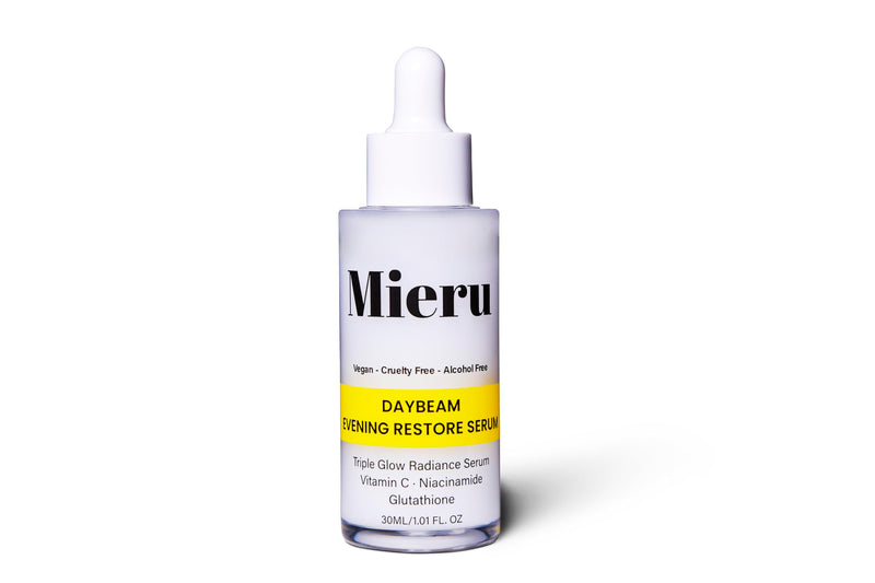 MIERU Brightening Face Serum for Dark Spots & Hyperpigmentation | Overnight Treatment with Glutathione, Vitamin C, Ceramides & Hyaluronic Acid | Anti Aging Night Serum 1oz