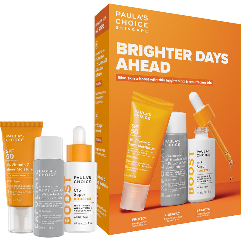 Paula's Choice BOOST C15 Super Booster 15% Vitamin C Face Serum | Daily Serum with Vitamin E & Ferulic Acid for Discoloration & Glow, Fragrance-Free Vitamin C15 (Kit)