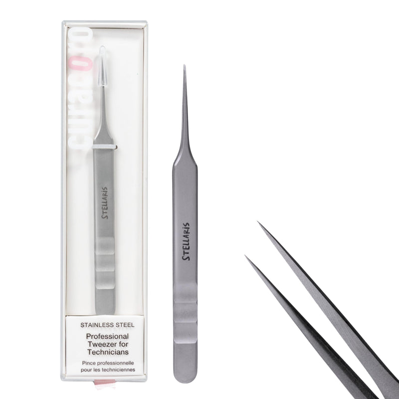 Curacoro EyeLash Tweezers - LashSmith Fine-tipped Lash Application Tool - Straight Isolation Tweezer for Every Lash Set Straight Isolation - Stellaris
