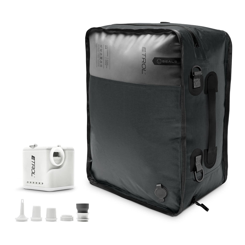 ETROL TPU Vacuum Bag for Travel, 70D Nylon Reusable Compression Bag with IP67 Waterproof Zipper, Compression Packing Cubes for Clothing, Space Saver Bags for Luggage (Full Open, Grey,1Pcs+Pump) Full Open, Grey,1Pcs+Pump
