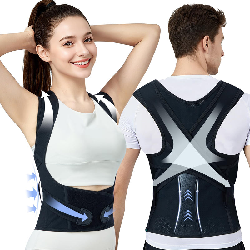babaka Back Brace Posture Corrector for Women and Men, Adjustable Shoulder Brace for Upper and Lower Back Pain Relief - Improve Posture Correct Hunchback Slouching Kyphosis (Medium, Waist: 32.3''-37.4'') Medium