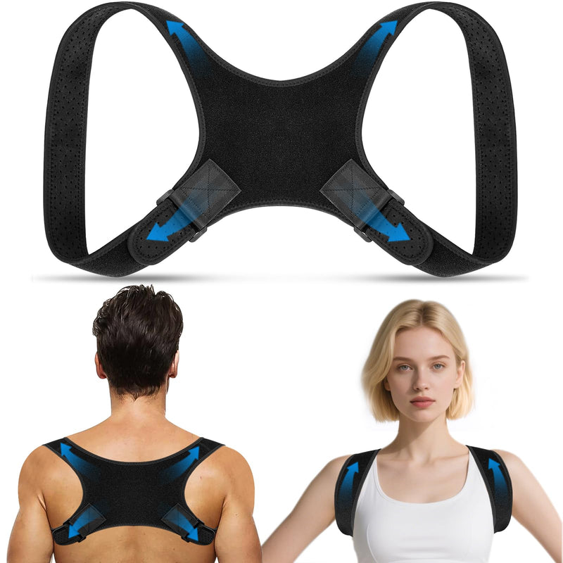 Back Brace Posture Corrector for Men and Women - Bionic System Newly Adjustable Upper Back Support Shoulder Posture Brace, Back Straightener Neck Pain Relief